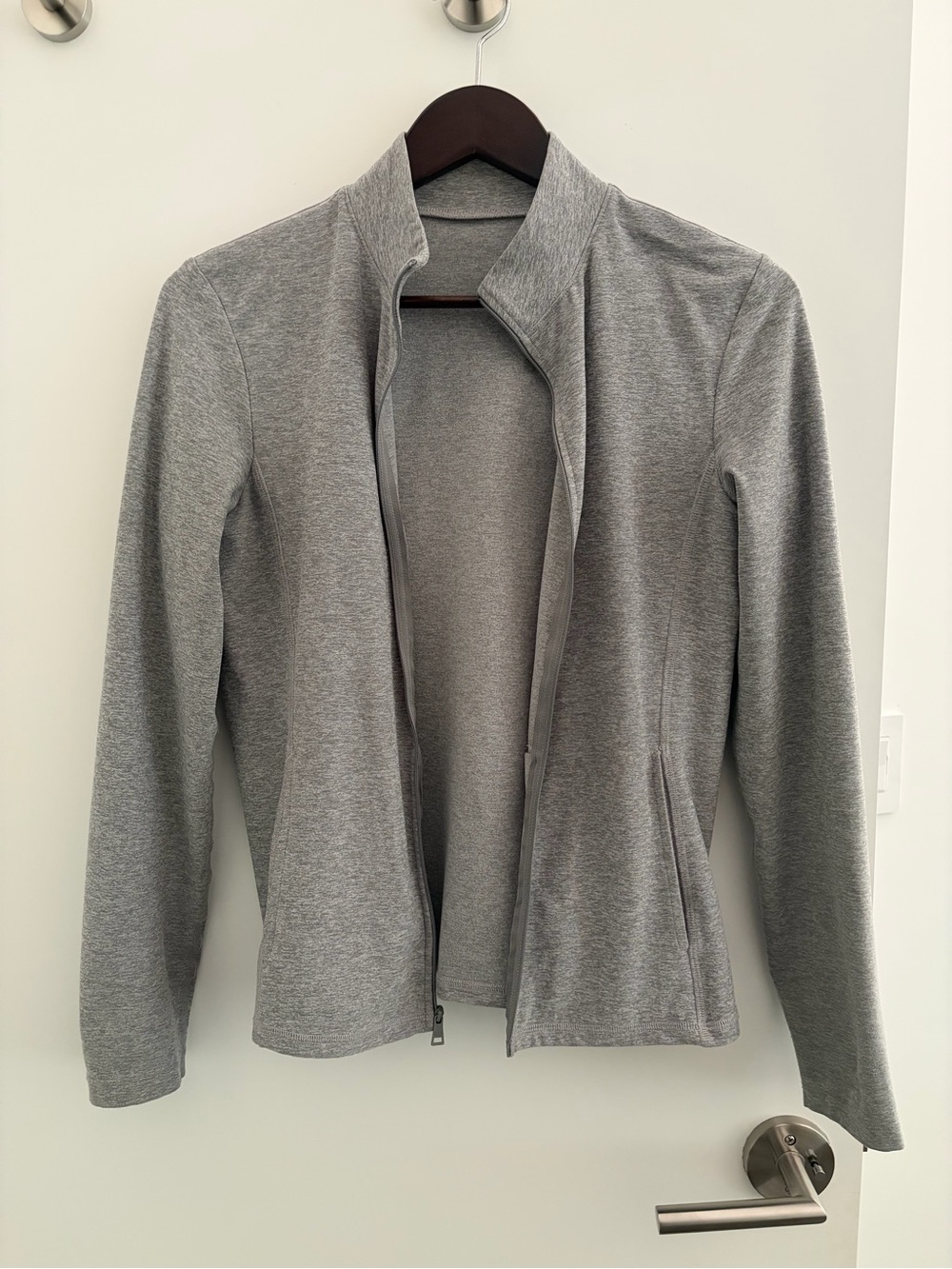 Beyond Yoga Grey Spacedye™ On The Go Mock Neck Jacket